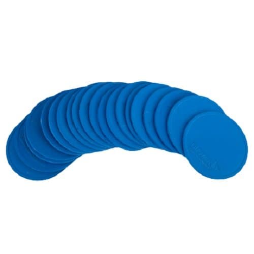 Mini Flatmarkers Space Marker Rubber Non Slip Flat Agility Discs x 20 &amp; Bag (Blue)
