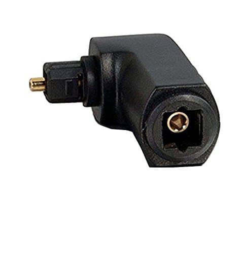 Duttek Right Angle Toslink Adaptor, 360 Degree Rotatable Digital Optical Audio Cable Adapter Converter Male to Female