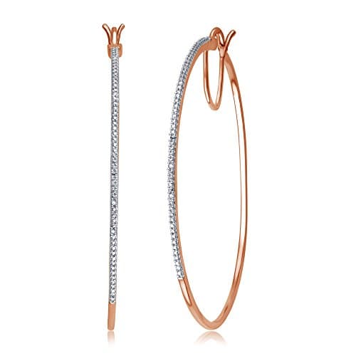 Diamond Accent Single Row Hoop Earrings
