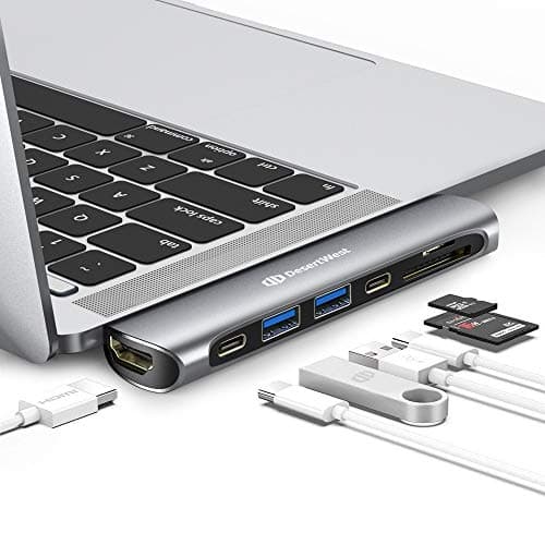 USB C Docking Station for MacBook Pro Adapter 4K HDMI Hub, 7 IN 1 Multiport Adapter USBC To USB with Thunderbolt 3, PD Charge, 2 USB Port, SD/TF Card Reader Only for Macbook Pro Air 2020/2019/2018