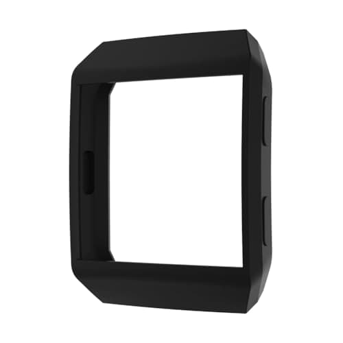 Compatible for Fitbit Ionic Case Face Case Silicone Protector Frame Bumper Compatible for Fitbit Ionic (Black)