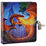Keep Out Dragon Diary – Glow-in-the-Dark Lockable Journal for Kids with 208 Lined Pages, Padlock and 2 Keys, 6.25 inches x 5.5 inches – Writing Gift for Boys and Girls Ages 5, 6, 7, 8, 9 (Dragon)