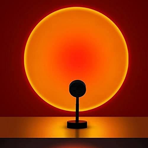 Techking Sunset Red LED Projection Floor Lamp, Romantic LED Sunset Projector Lamp Rainbow Atmosphere Light Night Light for Bedroom Livingroom Party Bar Store, USB Charging