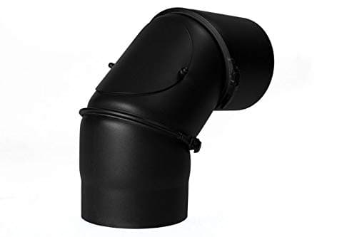 Bertrams 195112 Stove Pipe Bend 2 mm 0–90° Adjustable with Door senotherm UHT-Hydro Black