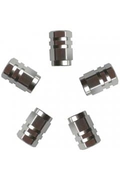5 ALUMINIUM VALVE CAPS CHROME