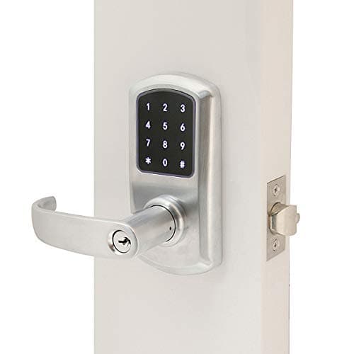 MaxSecure Cylindrical Commercial Grade 1 Lock with RFID Keyless Entry (Left Hand, Satin Chrome)