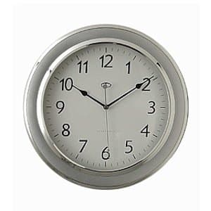 Telesonic Silver Wall Clock w/Quiet Sweep Second Hand