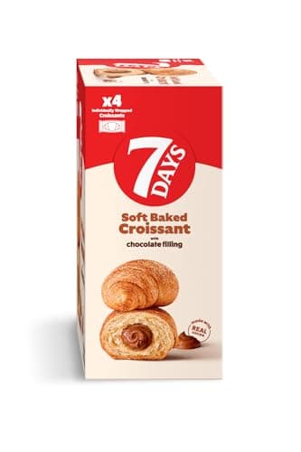 7Days Soft Croissant Multipacks (16 Pack), Chocolate, 4 Boxes, Non-GMO Breakfast Pastry (2.12oz, Pack of 16)