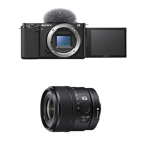 Alpha ZV-E10 - APS-C Interchangeable Lens Mirrorless Vlog Camera - Black w/E 15mm F1.4 G APS-C Large-Aperture Wide-Angle G Lens