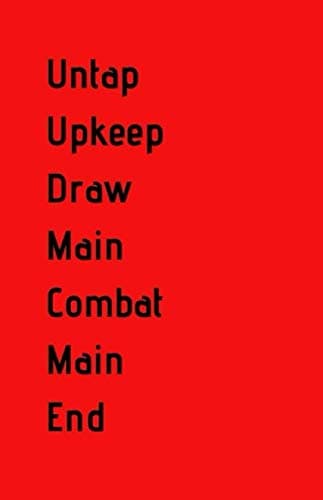MTG Turn Steps Notebook Red - Untap Upkeep Draw Main Combat Main End