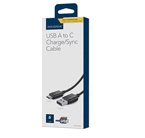 insignia USB to USB-C Cable (6ft, Black)