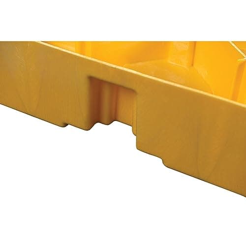Eagle 8 Drum Spill Platform with Forklift Pockets, 103.5"x51.5"x6.5", 121 Gallon Sump, 10,000 lbs. Load Capacity Containment Tray, Made in USA, Yellow, 1688