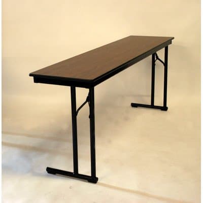 Rectangular Folding Table Frame Finish: Black, Table Top Finish: Frosty White, Size: 29" H x 18" W x 72" D