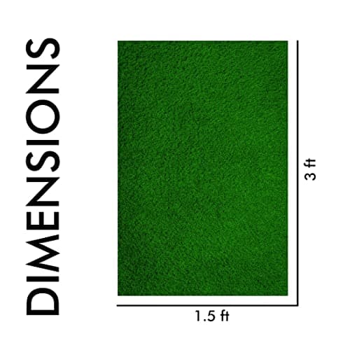 Yellow Weaves 45 Mm High Density Artificial Rectangular Grass Carpet Mat For Balcony, Lawn, Door (1.5 x 3 Feet), Green