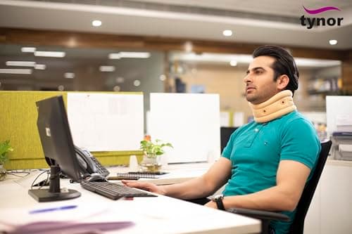 TYNOR Cervical Collar Soft with Support, Beige, Large, 1 Unit