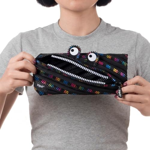 ZIPIT Polyester Monster Pencil Case Special Edition (Rainbow, Black)