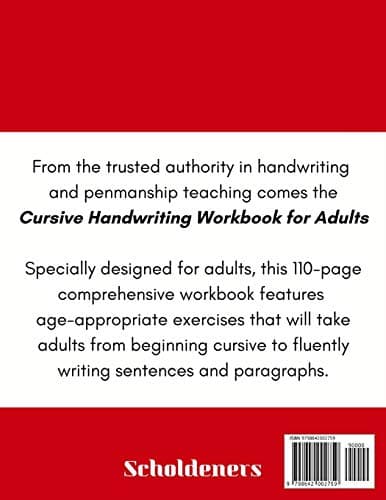 Cursive Handwriting Workbook for Adults: Learn Cursive Writing for Adults (Adult Cursive Handwriting Workbook)