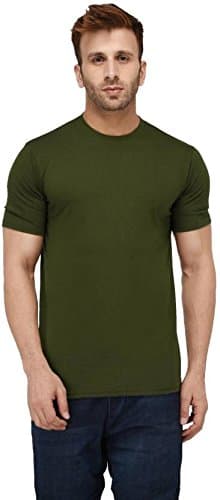 Solid Men's Round Neck Cotton Blend Half Sleeve Regular Fit T-Shirts
