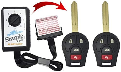 Simple Key Programmer Bundle with Two 4 Button Keys - Designed for Nissan Vehicles: Program Key Yourself (4 Button Key, 2 Keys)