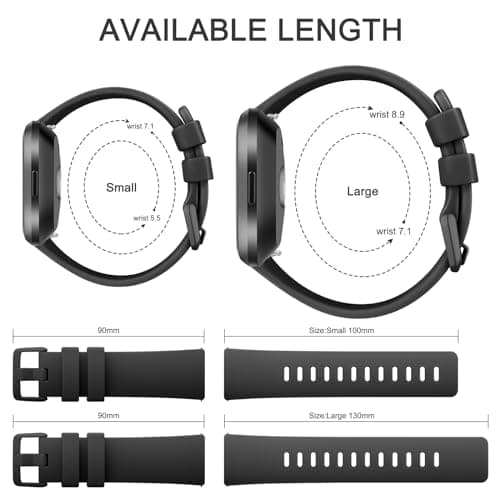 Tobfit Soft Strap Compatible for Fitbit Versa 2 (Watch Not Included), Flexible Premium Elastomer TPU Adjustable Watch Band, Sport Replacement Watchstrap for Women Men