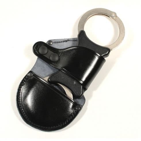 snap lock leather handcuff holder