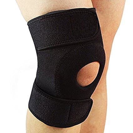 Knee Support Brace Adjustable Neoprene with Basic Open Patella Stabilizer Kneecap Support and Lateral Stabilizers for Workout, Arthritis, ACL, Meniscus, Running - One Size Fit All