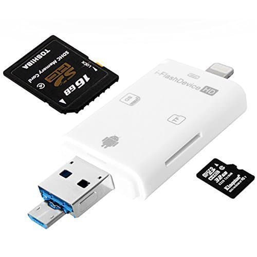 WECODO Memory Card Reader Lightning iFlash Drive USB SDHC Micro SD OTG Card Adapter for iPhone 6S 6S plus 6 6 plus iPad Samsung Huawei PC Tablet