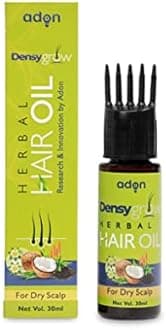 Adon (Waidon) Dry Scalp Densygrow Herbal Hair Oil & Balayantra Roller Combo For Men And Women | With Bhringraj, Alove Vera, Neem, & Castor Oil | For Strong, Long and Thick Hair | Natural Ingredients | Head Massager | Promotes Hair Growth | Blood Circulation