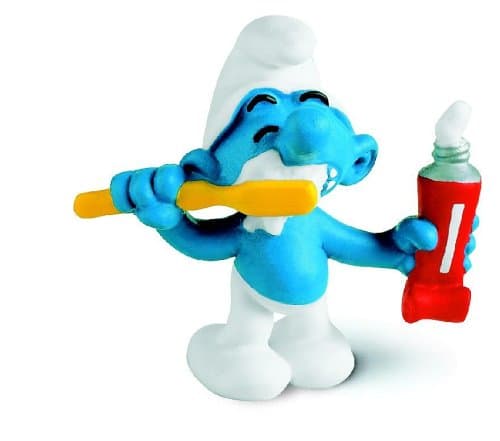 Smurf with Toothbrush