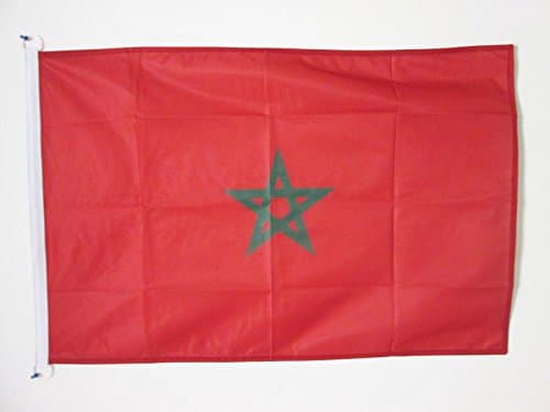 Morocco Flag 3' x 5' External Use - Moroccan flags 90 x 150 cm - Banner 3x5 ft Knitted Polyester with rings - AZ FLAG