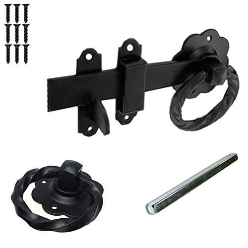 Gate Ring Twisted Latch Pack Catch Metal in Black