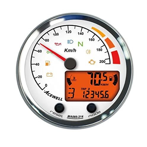 Motorcycle Multi- Digital Instruction With pointer for speedometer 210 km/h, GH-chrome, ZB-white