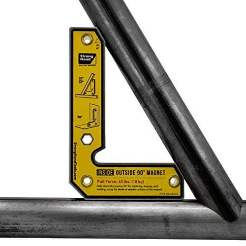 Strong Hand Tools, Angle Magnetic Square, Inside/Outside Magnets, Fixed Angle, 90° (30°, 60°), Mag. Pull Force 40 lbs, 6″ Length, Welding Square, MLD600, 6"