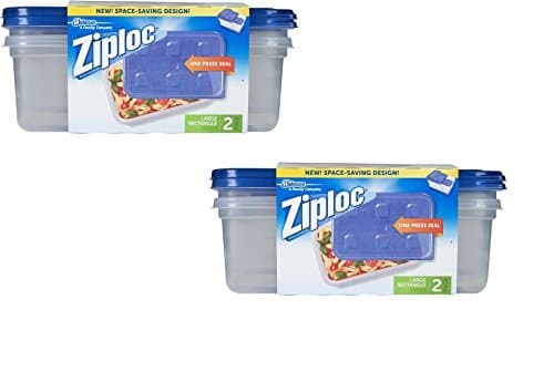 Ziploc Container Large Rectangle, 9 cup Containers - 2 ct (Pack of 2-4 total)