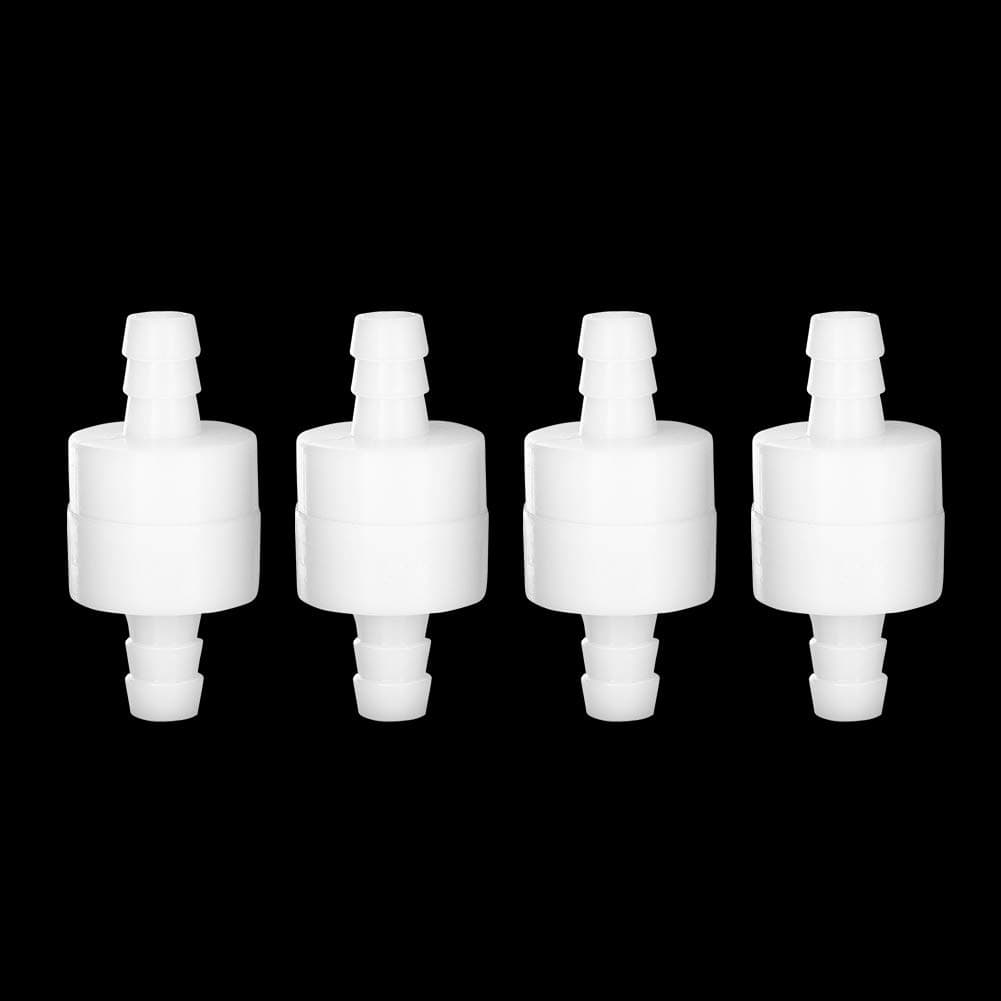 Feelers 1/4" One Way Inline Check Valve Non-Return One-Way Air Water Gas Check Valve Ozone Resistance PVDF, Pack of 4 4PCS