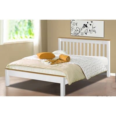 Amani Grasmere Double White Bed Frame - No Drawers