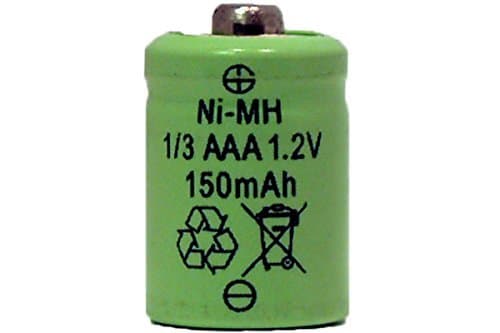 2 x 1/3 AAA 150 mAh Button Top NiMH Battery (for Solar Lights)