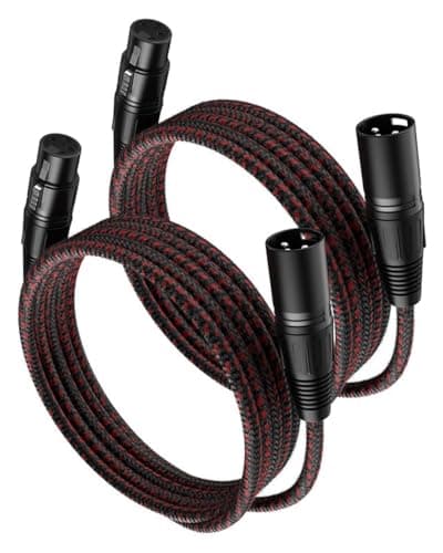 VANDESAIL XLR Cables 6 FT 2 Pack, XLR Microphone Cable 3-Pin Male to Female Balanced Mic Cable XLR to XLR Speaker Heavy Duty Mic Patch Cords