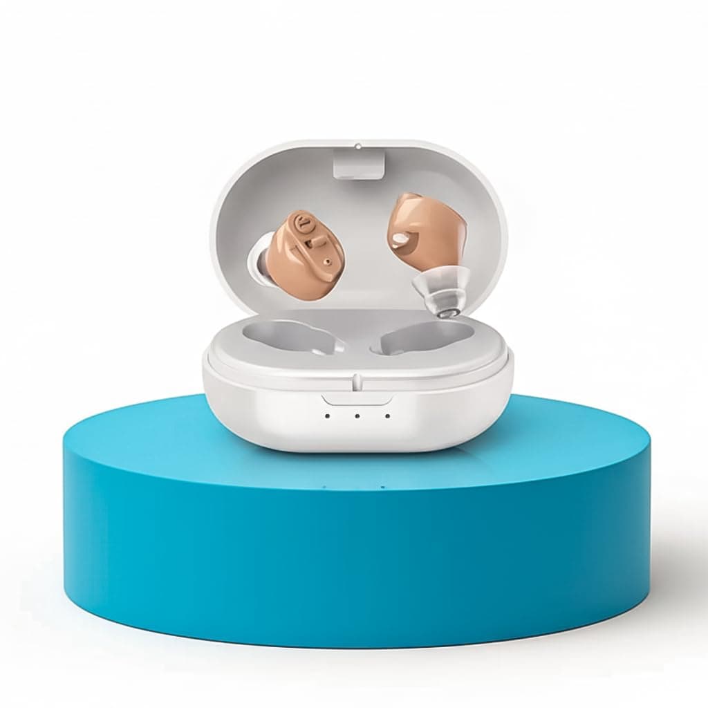 Rechargeable Hearing Aid Machine For Ear Old Age | Ear Machine For Hearing Old Age | Invisible Ear Machine For Seniors | Hearing Aid For Old Age With Auto Noise Cancellation | Magnetic Charging Case | Free Dry Kit | 1 Year Warranty | 30H Battery