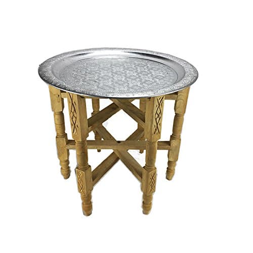 VULCANO CRAFTSMANSHIP Moroccan TABLE with Ethnic TABLE Tray