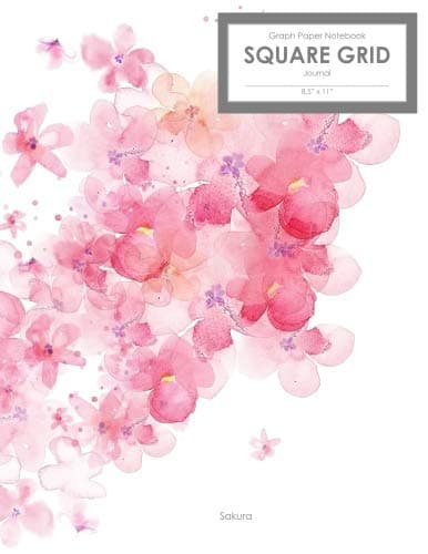 Sakura Graph Paper Notebook Square Grid Journal (8.5 x 11): 120 pages (60 sheets) (Grid Size: 0.25 inches)