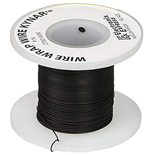100 Feet Black 30 Gauge Solid Kynar Wire Wrap, PVDF Insulated Tinned Copper by EX ELECTRONIX EXPRESS