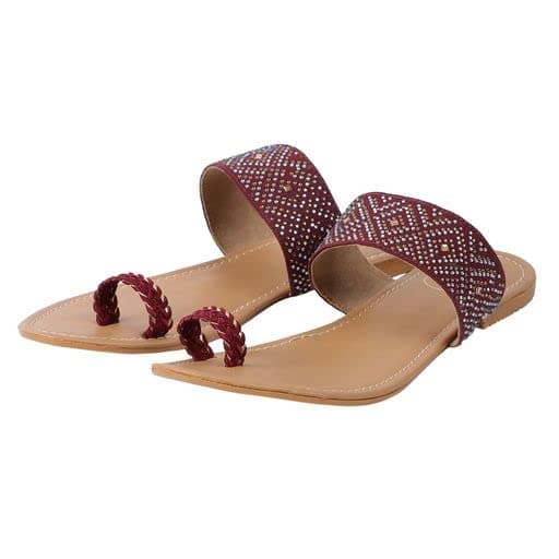 Women Maroon Flats