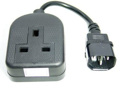 Power cable - IEC C14 plug - 13A socket - 45 cm with CE MARK APPROVAL