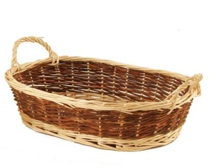 Empty Gift Basket - 2-Colored Wicker with Handles