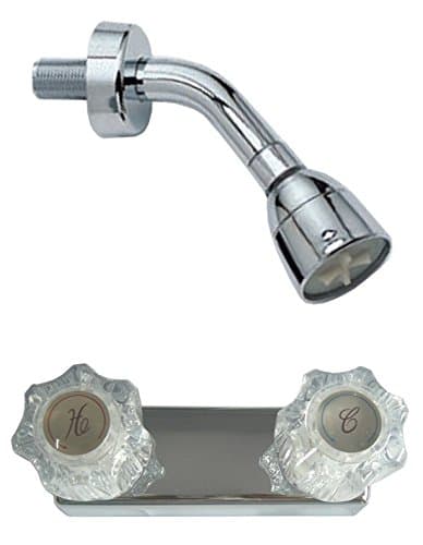 Bundle - 2 Items: StoneCrest Dual Control 4" Non-Metallic Shower Faucet Valve AND Non-Metallic Shower Head Kit. Chrome Finish