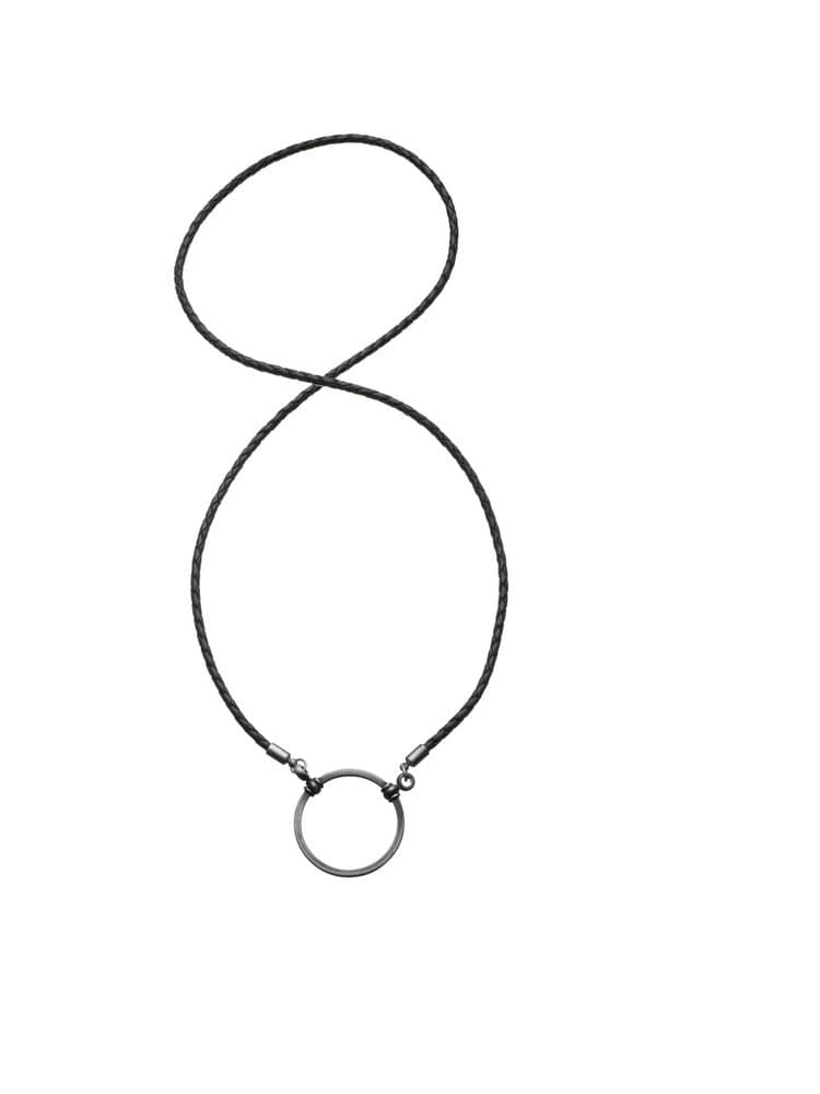 La LOOP« Black Braided Leather Eyeglass Necklace Silver Looop - Never Lose Your Glasses Again