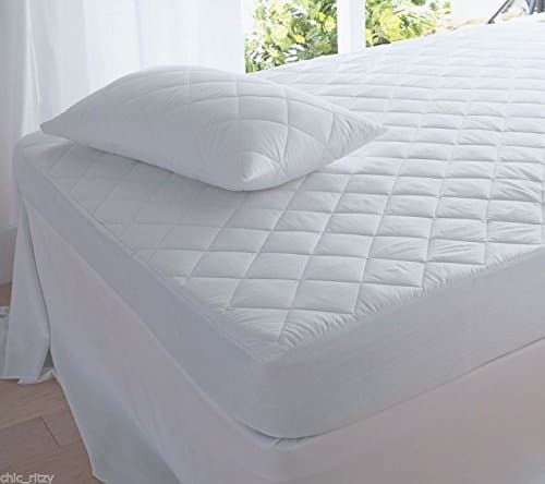Quilted pillow protector polycotton new bedding