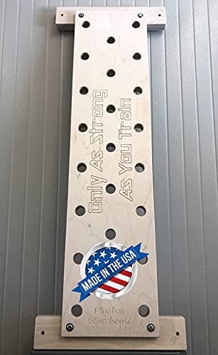 Plyobox Warehouse 12"x48" Climbing Pegboard. Custom Engraving Options! Includes 18" mounting Brackets for Wall Studs.