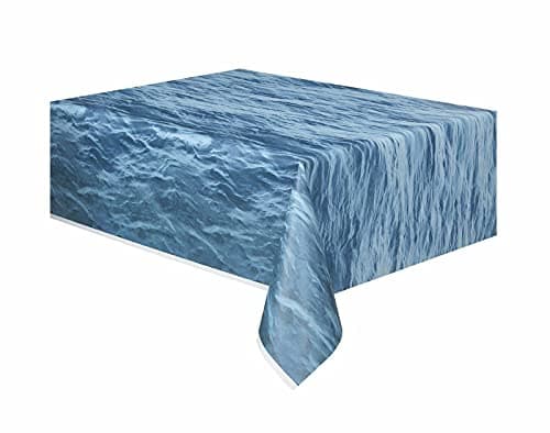 Ocean Waves Rectangular Plastic Table Cover (137cm x 274cm) 1 Piece - Ideal for Parties and Events